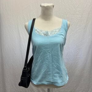 Teal Fairy Lace Sleeveless Top